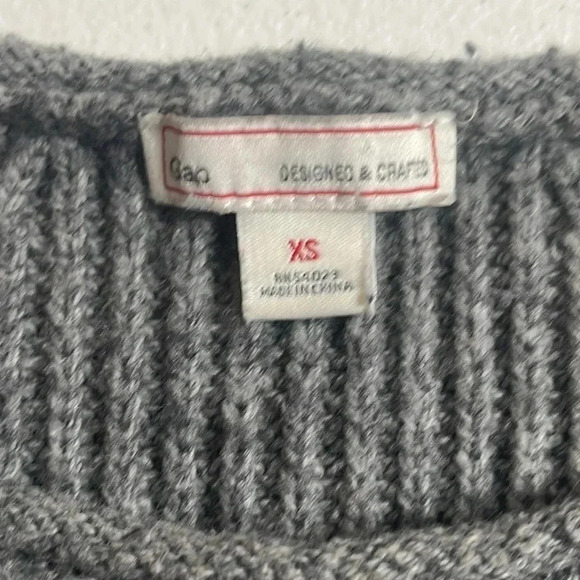 GAP Gray Pullover Crewneck Chunky Sweater - Size XS - Picture 3 of 7